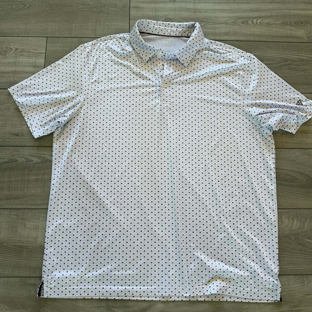 Maelreg Mens 2XL White Navy Red Dot Print